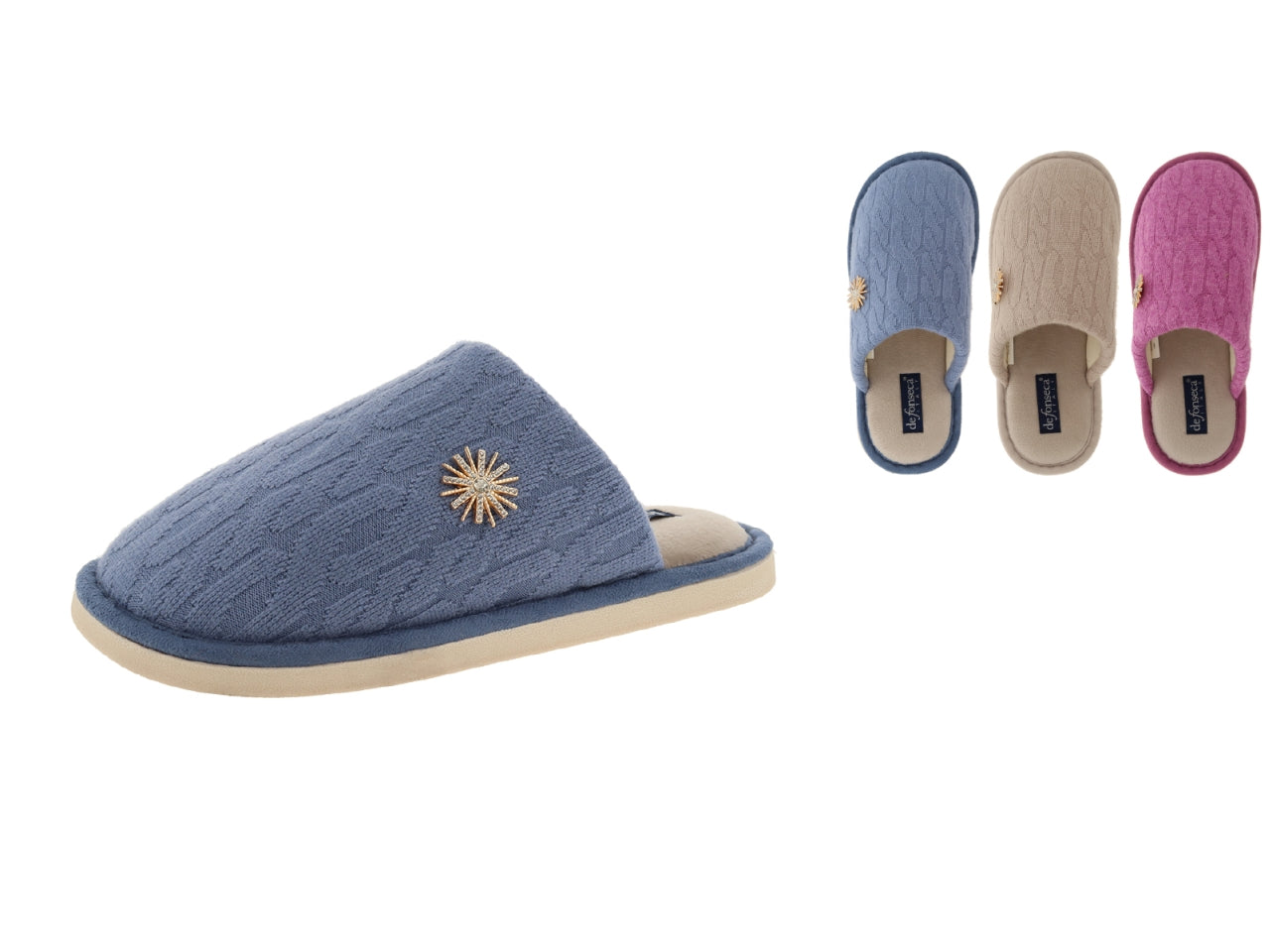 Pantofola donna taglia 36-41 Cuneo I  di colore azzurro beige lilla