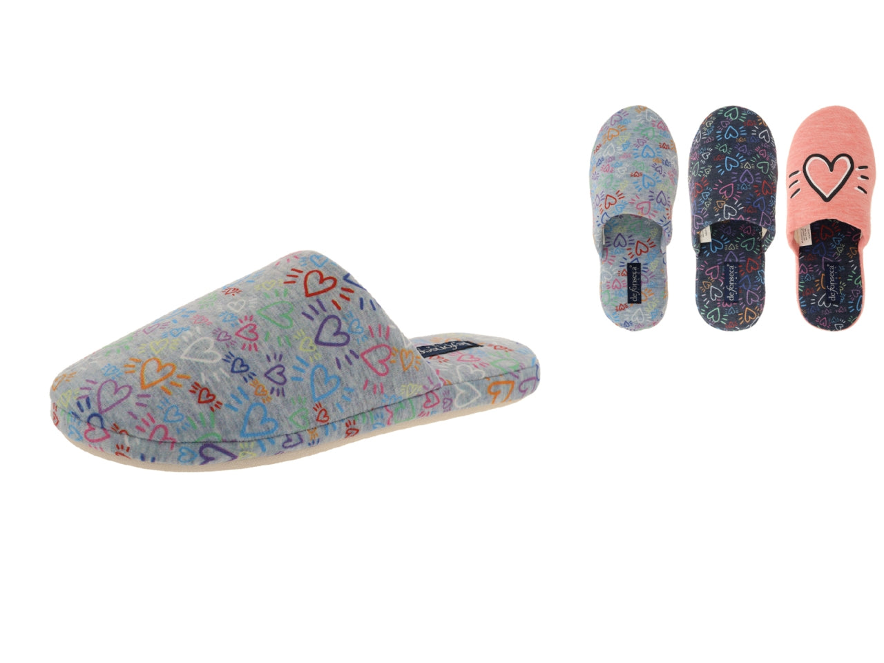 Pantofola donna taglia 35-41 Roma Top I di colore grigio nero rosa