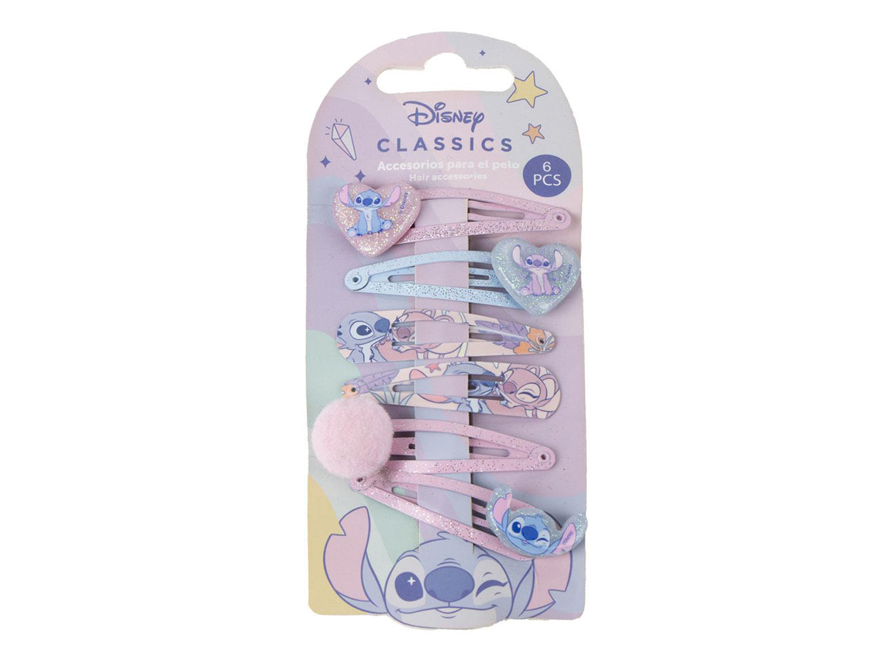 Stitch clips per capelli set da 6 clips