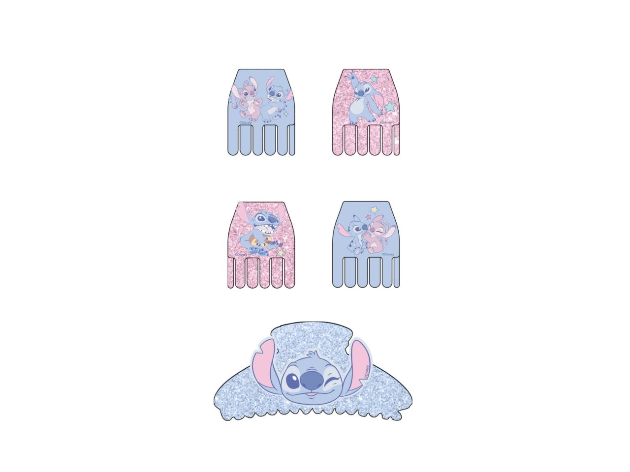 Stitch clips per capelli set da 5 clips