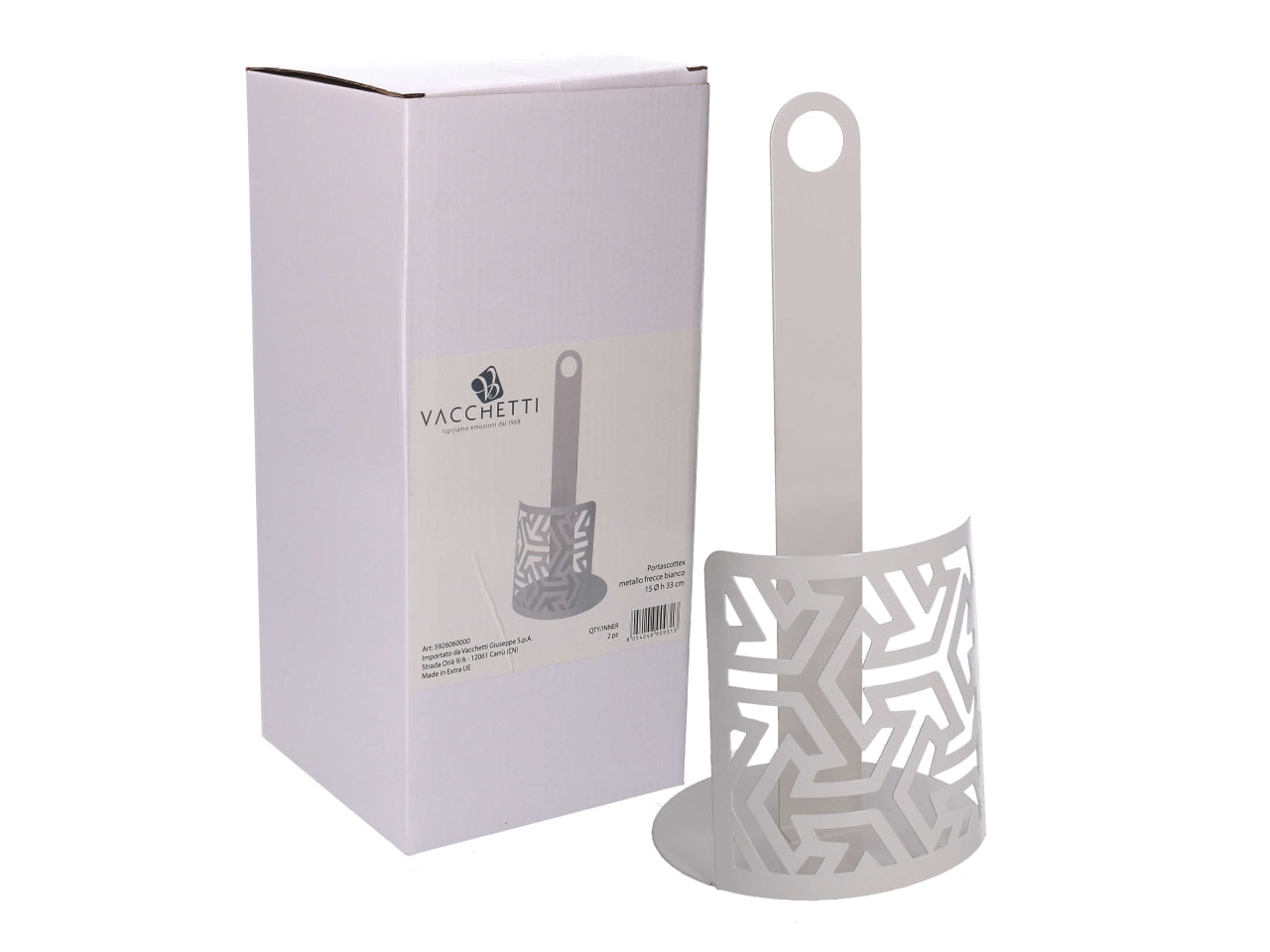 Portascottex in metallo frecce bianco tondo d.15xh.33cm