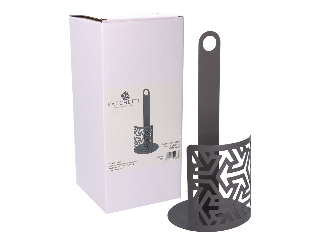 Portascottex in metallo frecce grigio tondo d.15xh.33cm