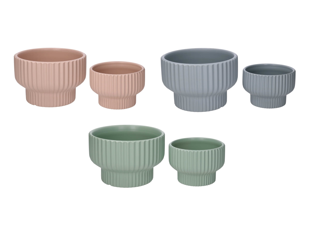 Portavaso ceramica 1-2 tondo d.19,6xh.13cm colori assortiti
