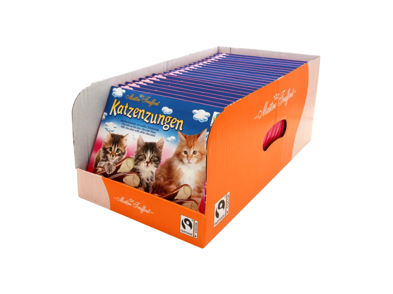 Lingue di gatto, cioccolata al latte e cioccolata bianca 100gr