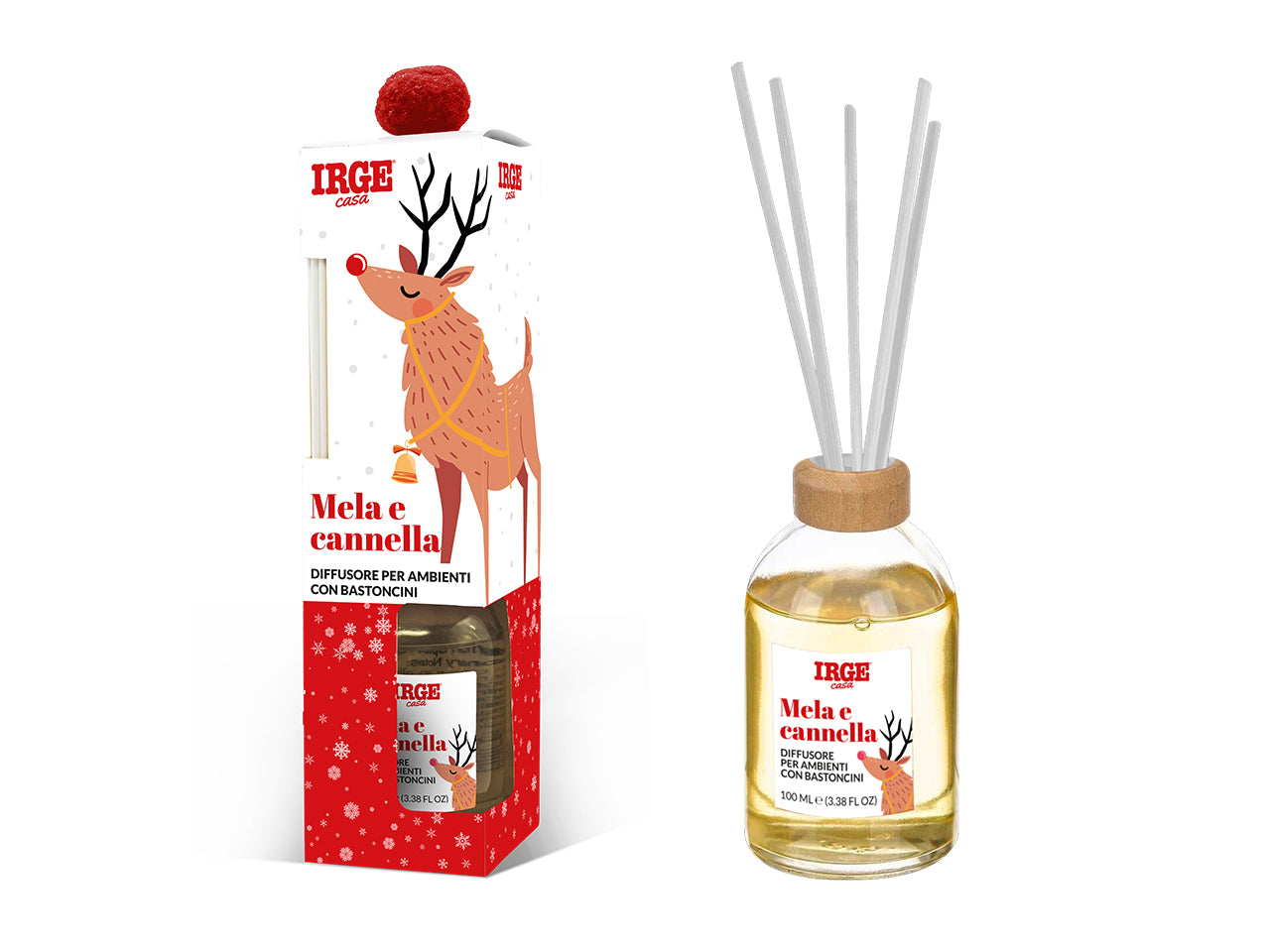 Diffusore pon pon con bacchette 100ml profumazioni assortite