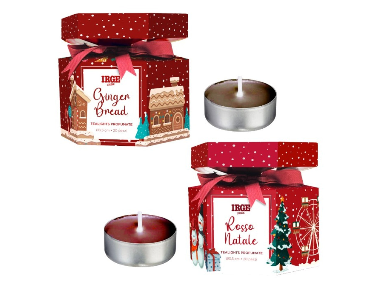 Tealights profumati 10gr in confezione caramella da 20 pezzi ginger bread