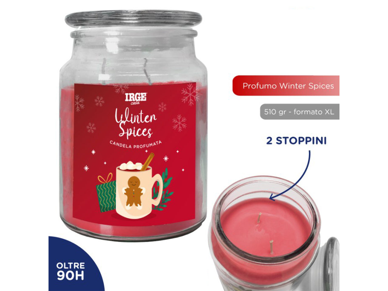 Candela in barattolo di vetro 510gr winter spices