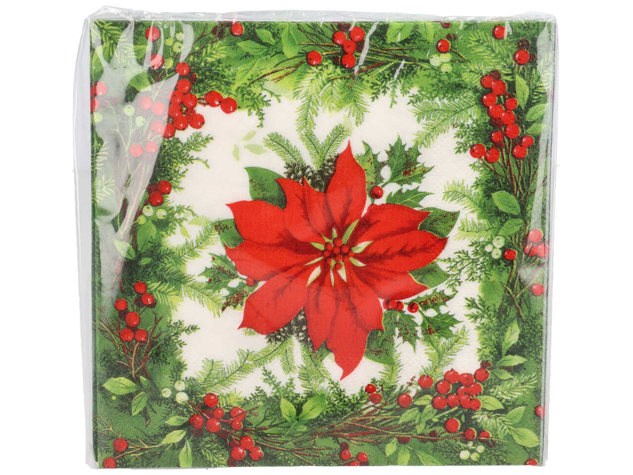 Tovaglioli in carta stella di natale 33x33cm in confezione da 20 pezzi