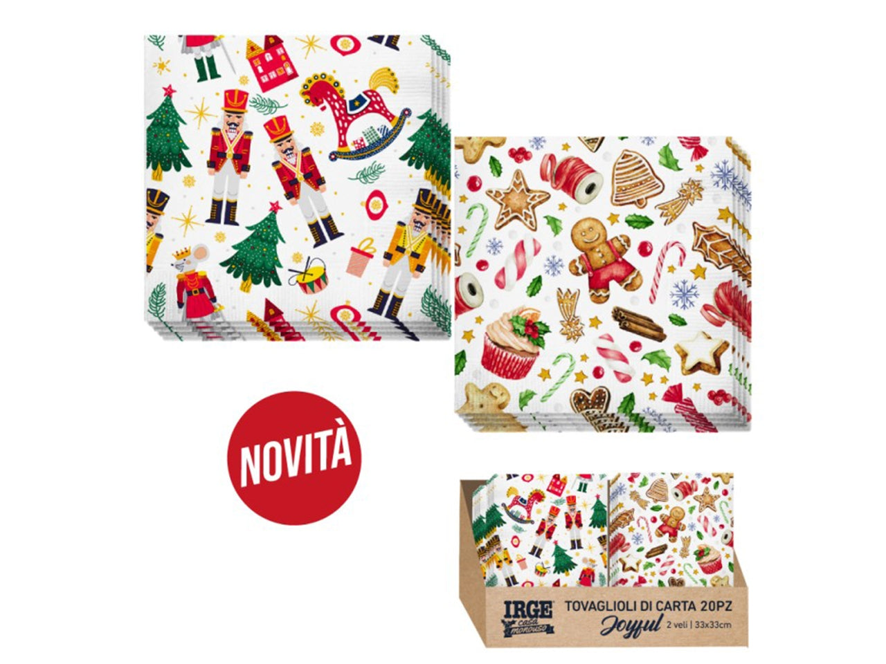 Tovaglioli di carta joyful 33x33cm in confezione da 20 pezzi