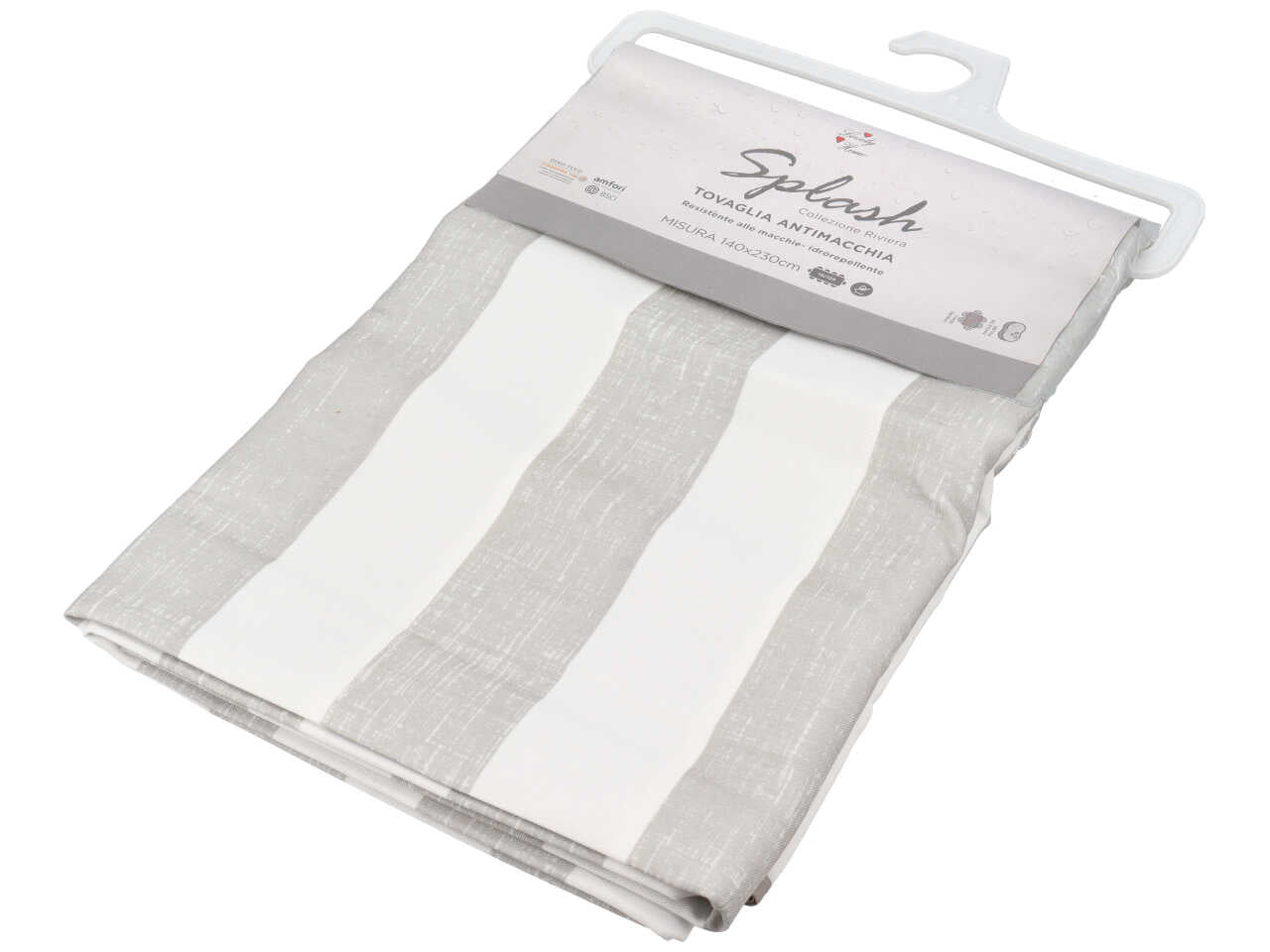 Splash riviera tovaglia antimacchia 140x230cm grigio