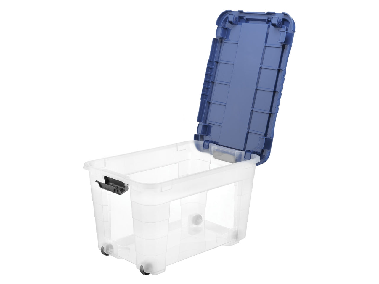 Box magic 4up 40 con coperchio e ruote colore trasparente e oceano