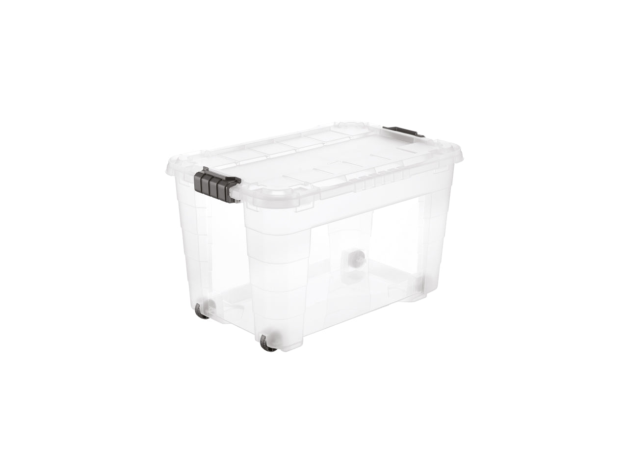 Box magic 4up 60 con coperchio e ruote colore trasparente e oceano