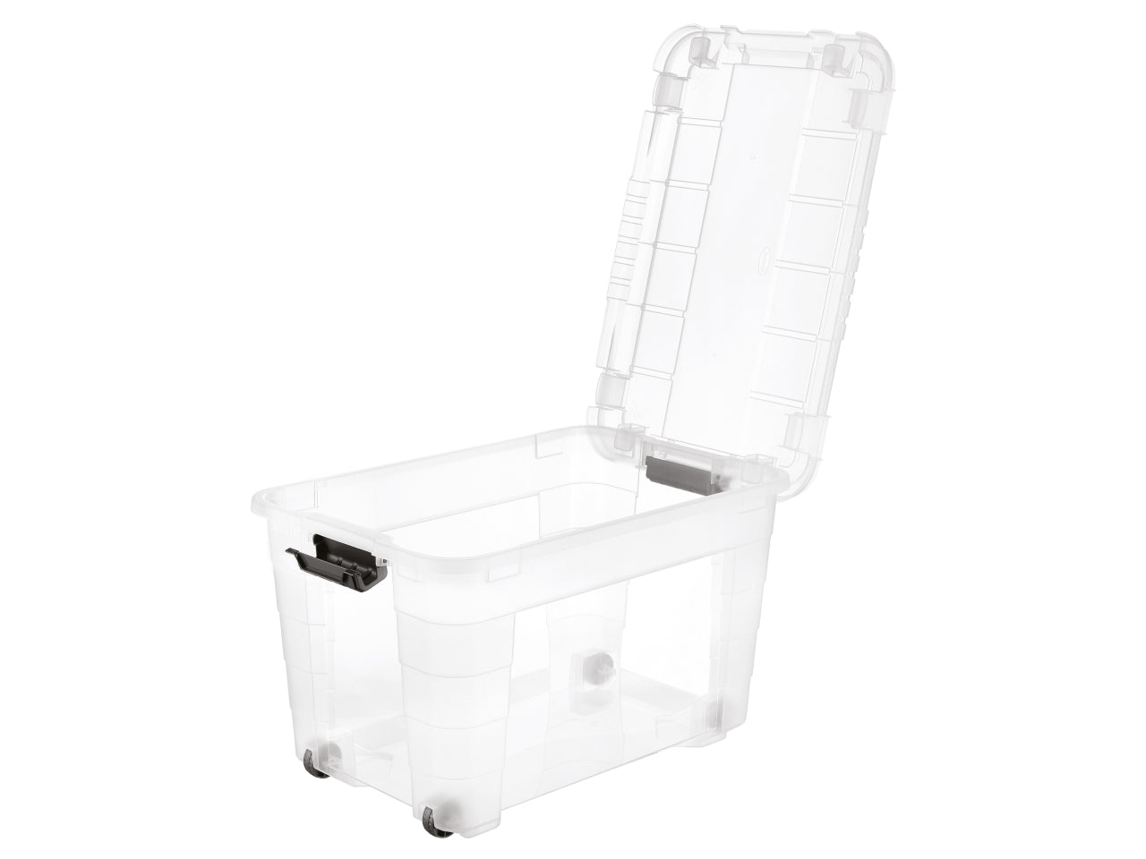 Box magic 4up 60 con coperchio e ruote colore trasparente e oceano