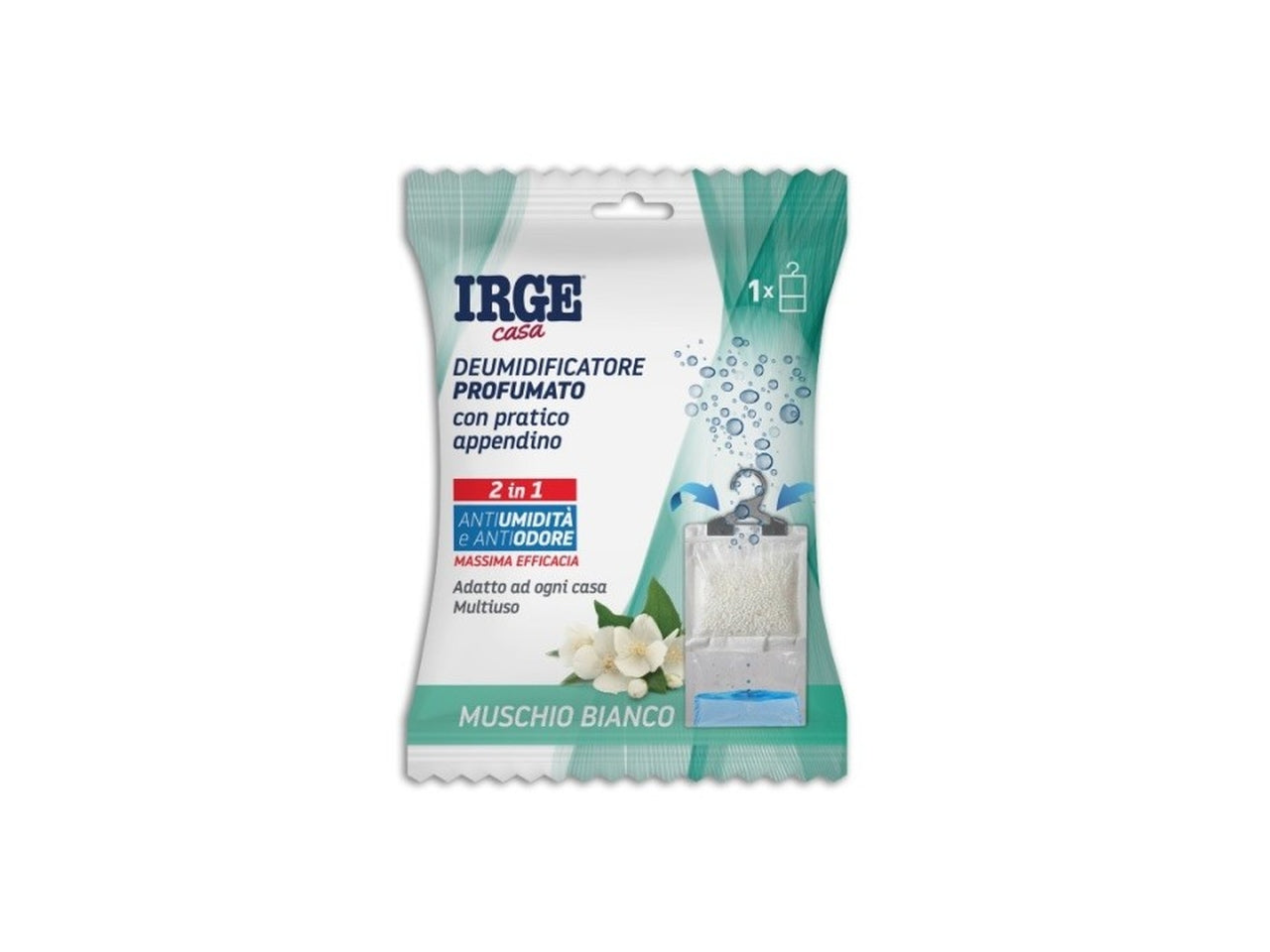 Deumidificatore irge 500ml con appendino fragranza muschio$