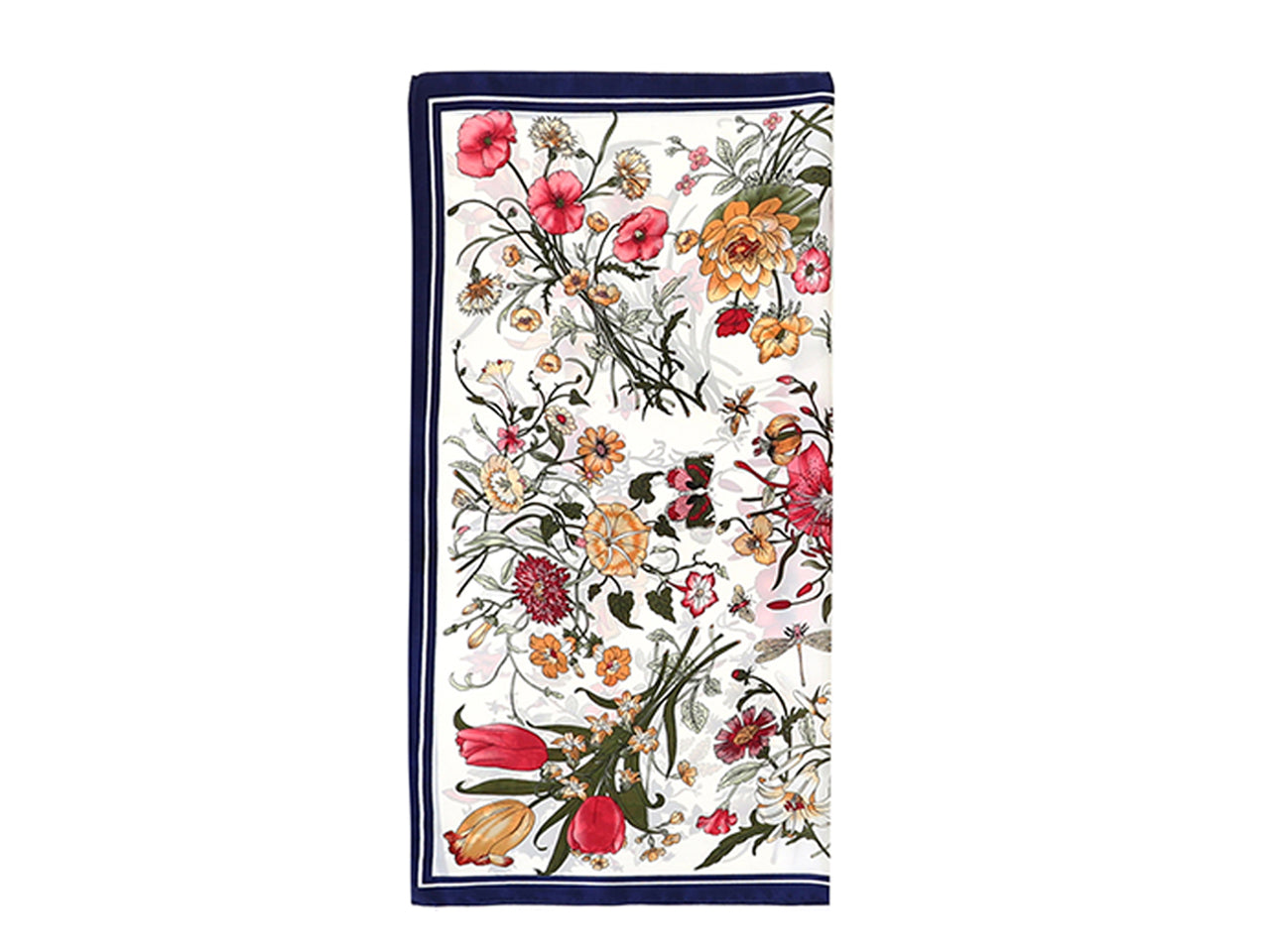 Lumberjack foulard 70x70cm in seta 100%  a fantasia floreale base bianca