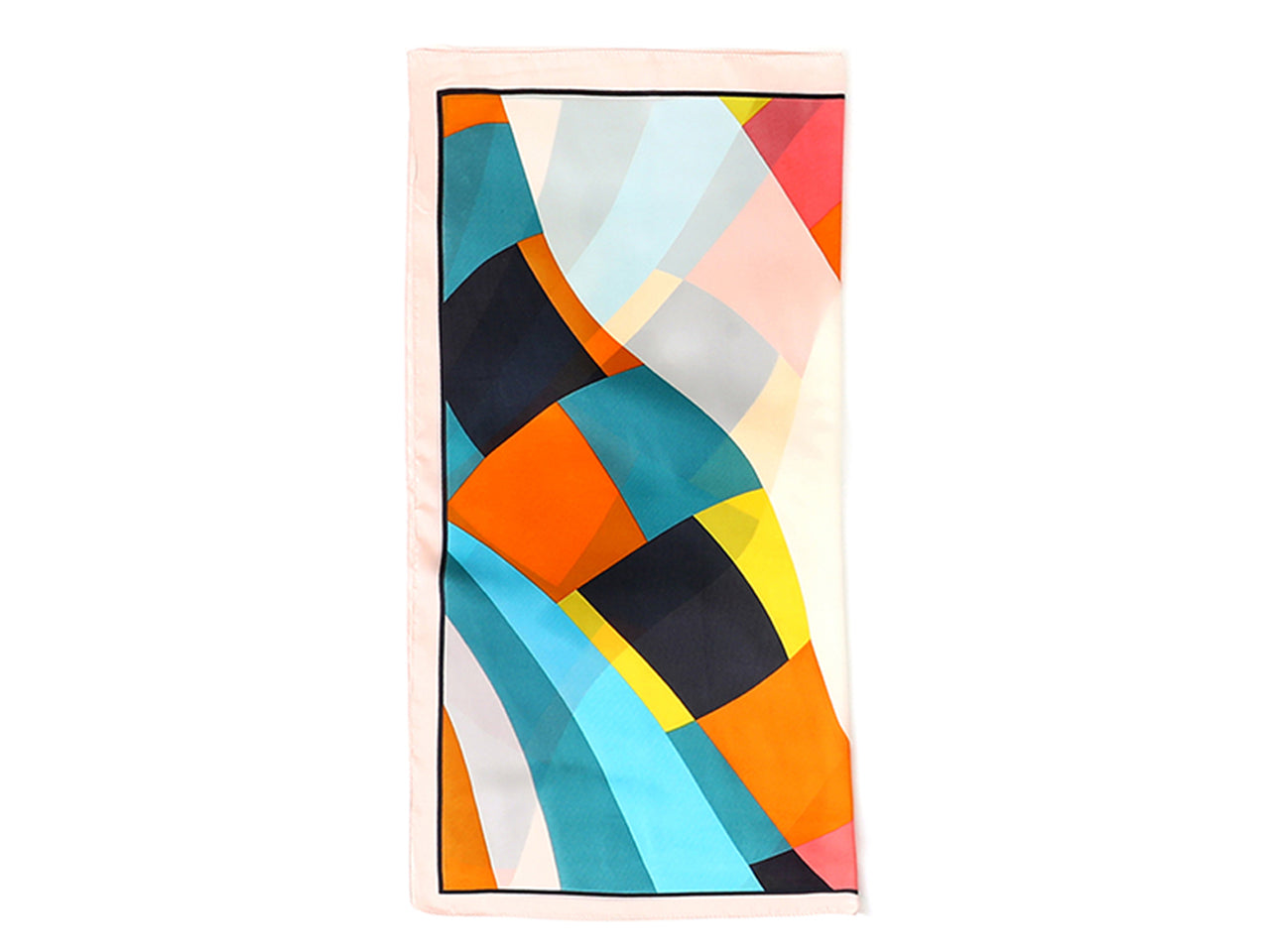 Lumberjack foulard 70x70cm in seta 100% a fantasia con bordino avorio