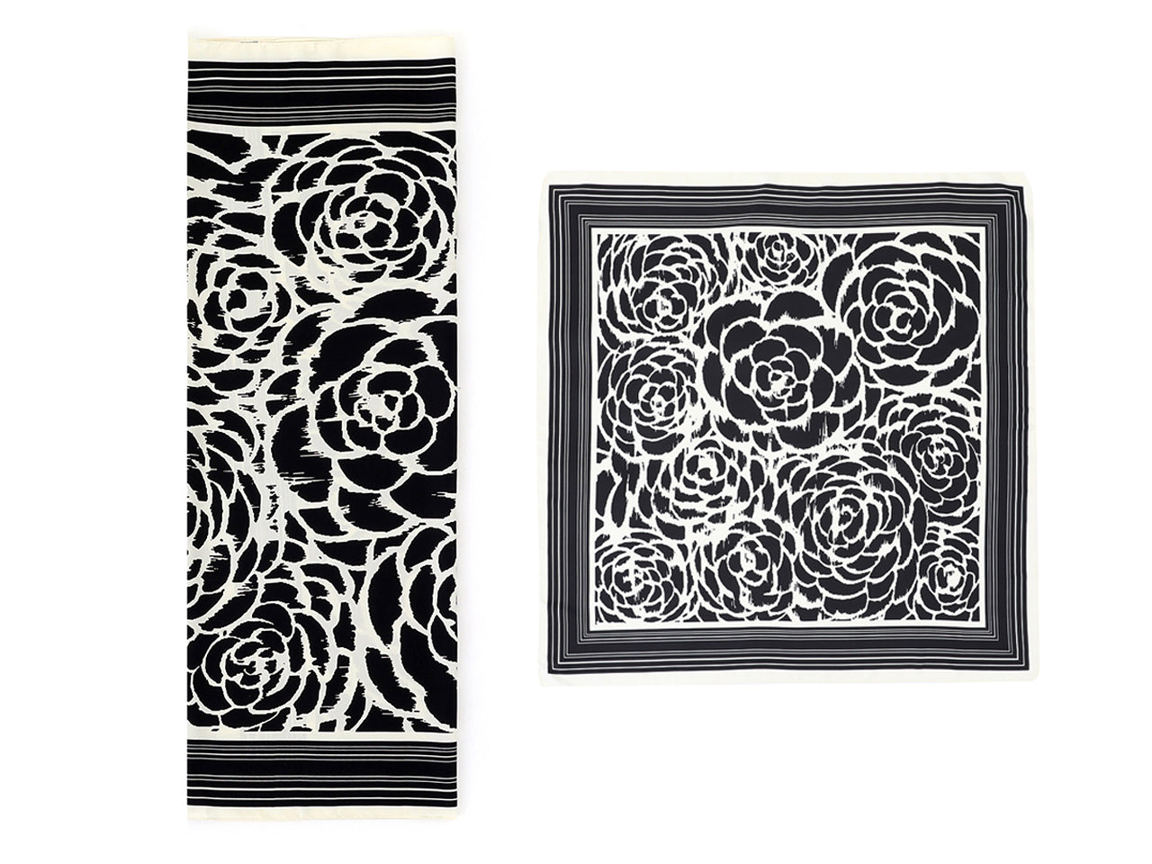 Lumberjack foulard 90x90cm in seta 100% a fantasia con base nera