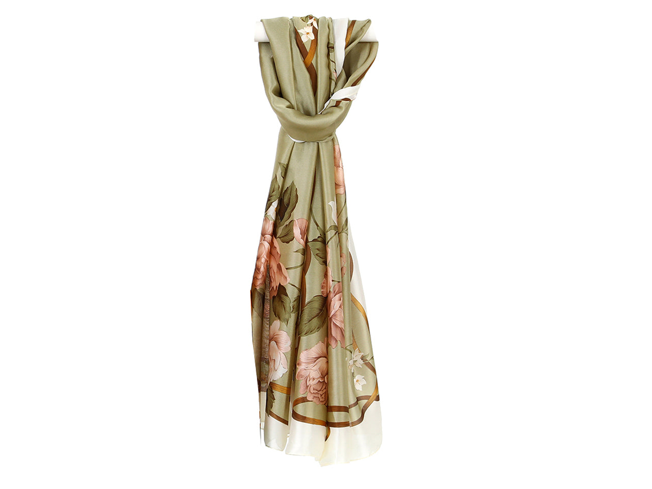 Lumerjack sciarpa 180x90cm in seta 100% a fantasia base verde