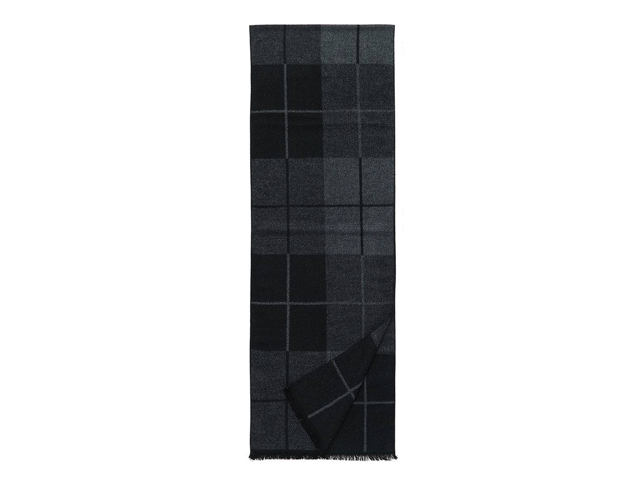 Lumberjack sciarpa 180x32cm 50%lana e 50% poliestere a quadri nero