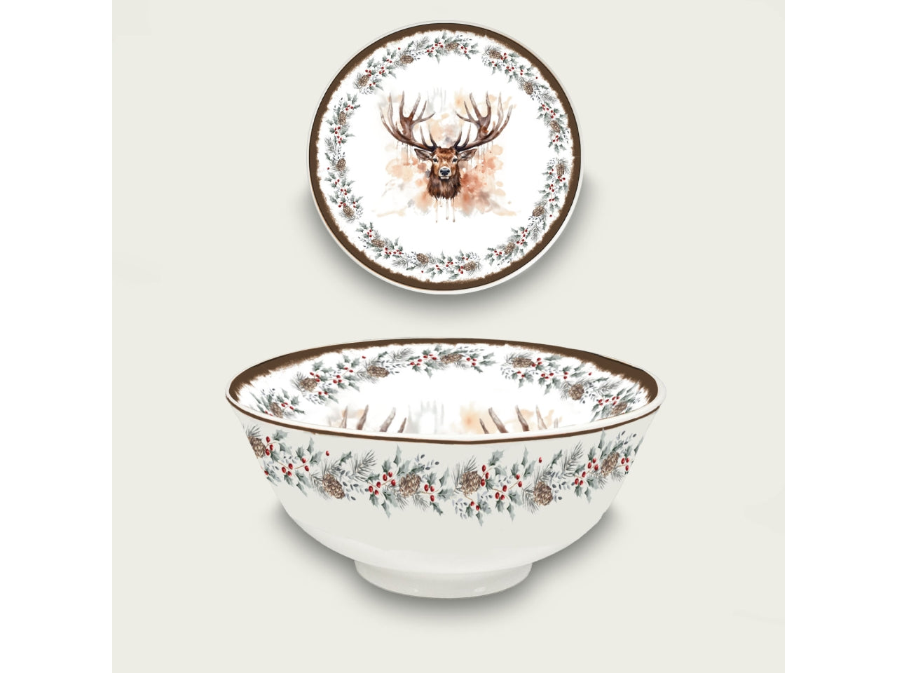 Ciotola in ceramica 12cm con renna