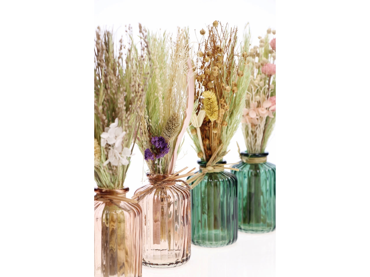 Composizione fiori+vaso 9x9xh.28cm