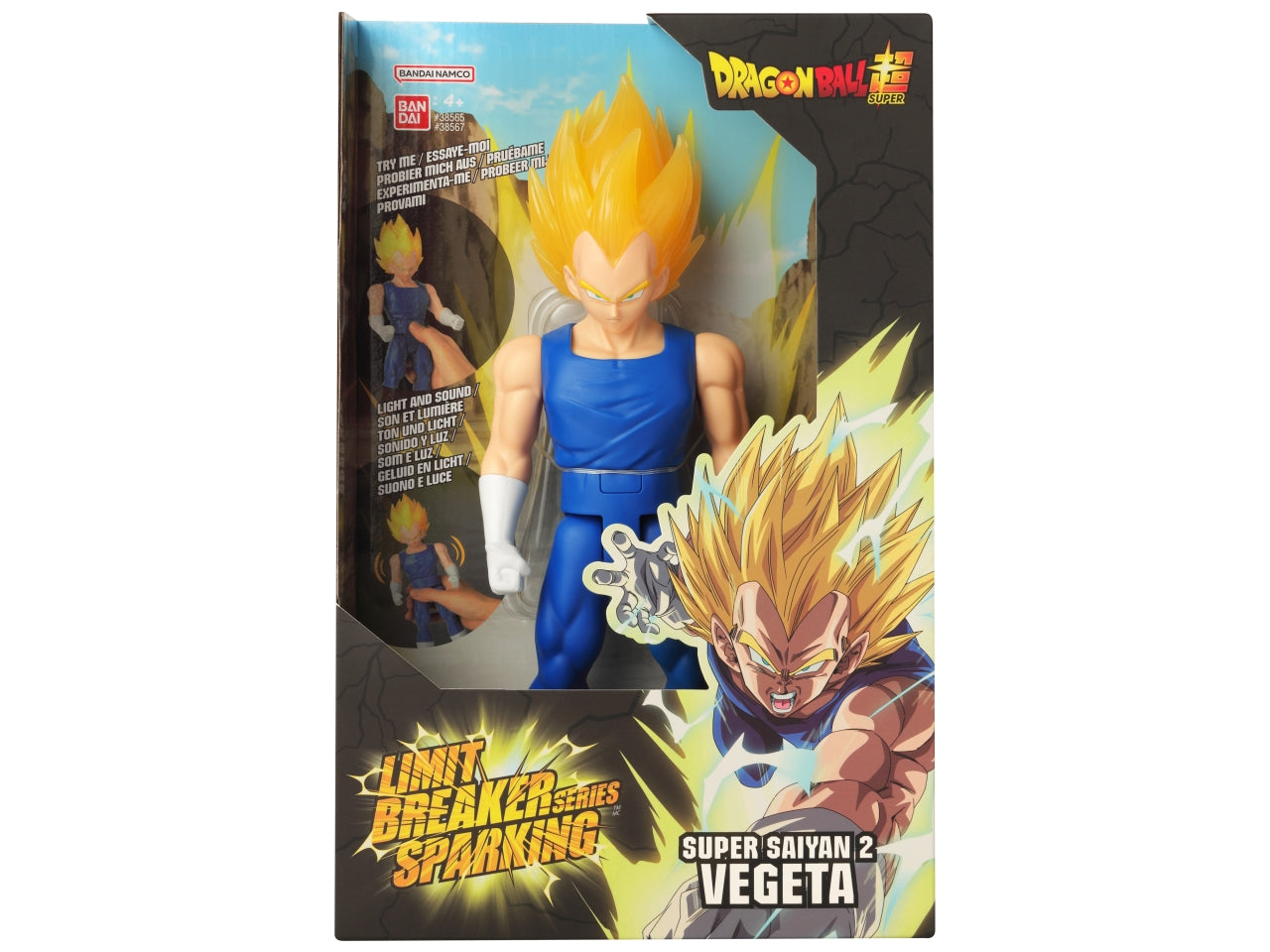 Dragon ball toy baldra figurine gigante 30cm suoni e luci super saiyan 2 vegeta