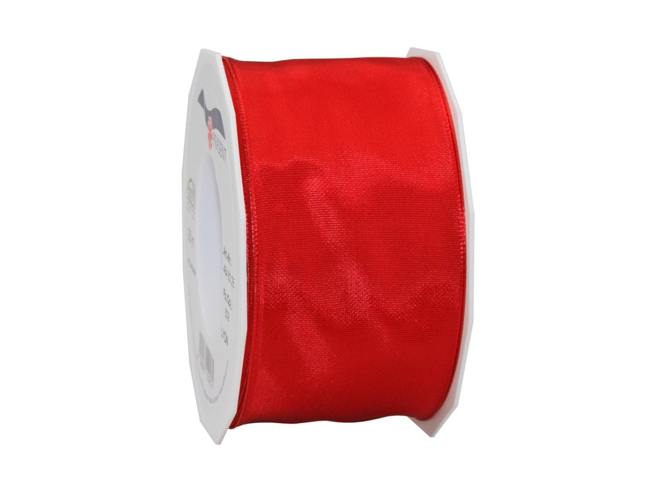 Nastro lyon di seta 4cmx25mt con bordo in filo rosso carminio