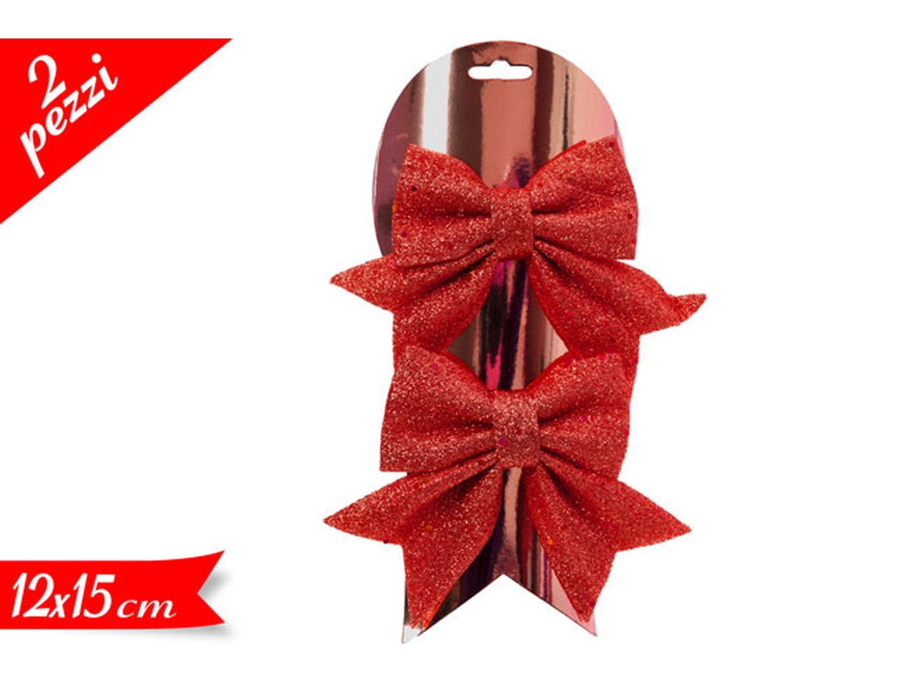 Fiocchi 15x12cm in confezione da 2 pezzi rosso