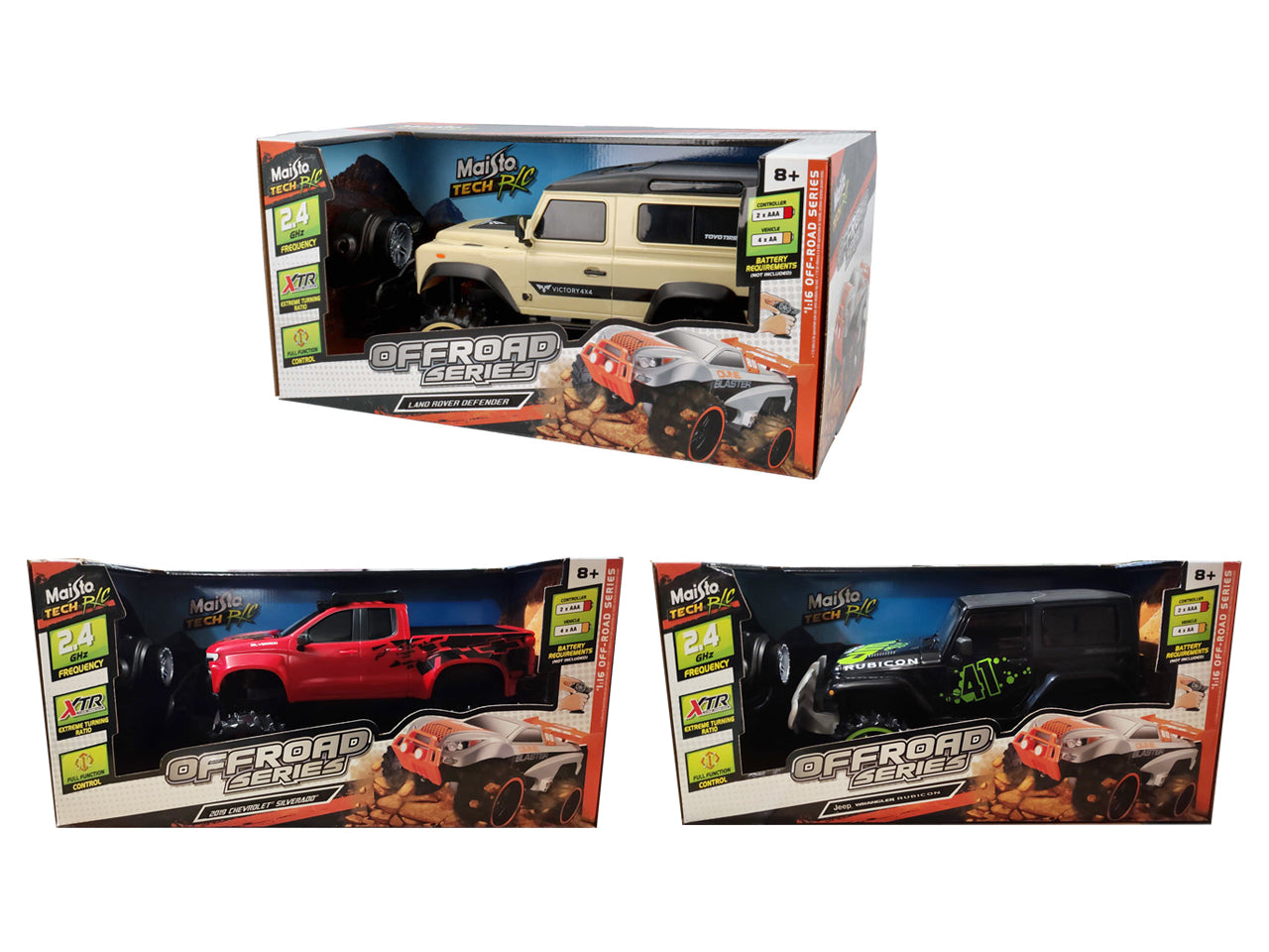 Auto Off-road radio comando 2.4ghz scala 1:16