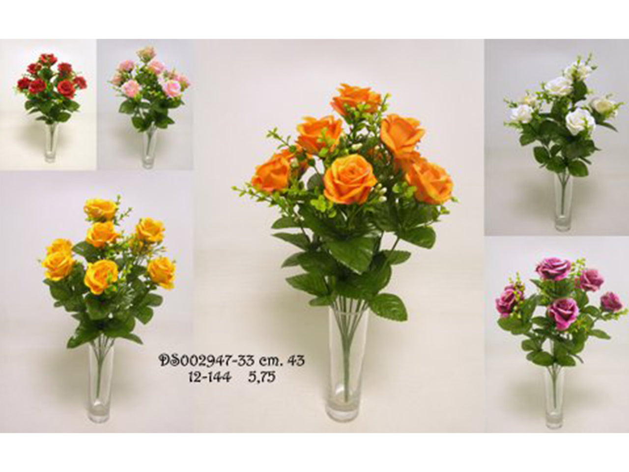 Rose bush x9 43cm colore 33