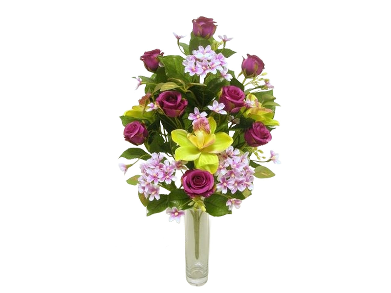 Rose/cymbidium/hydrangea frontale x14 50cm colore 03