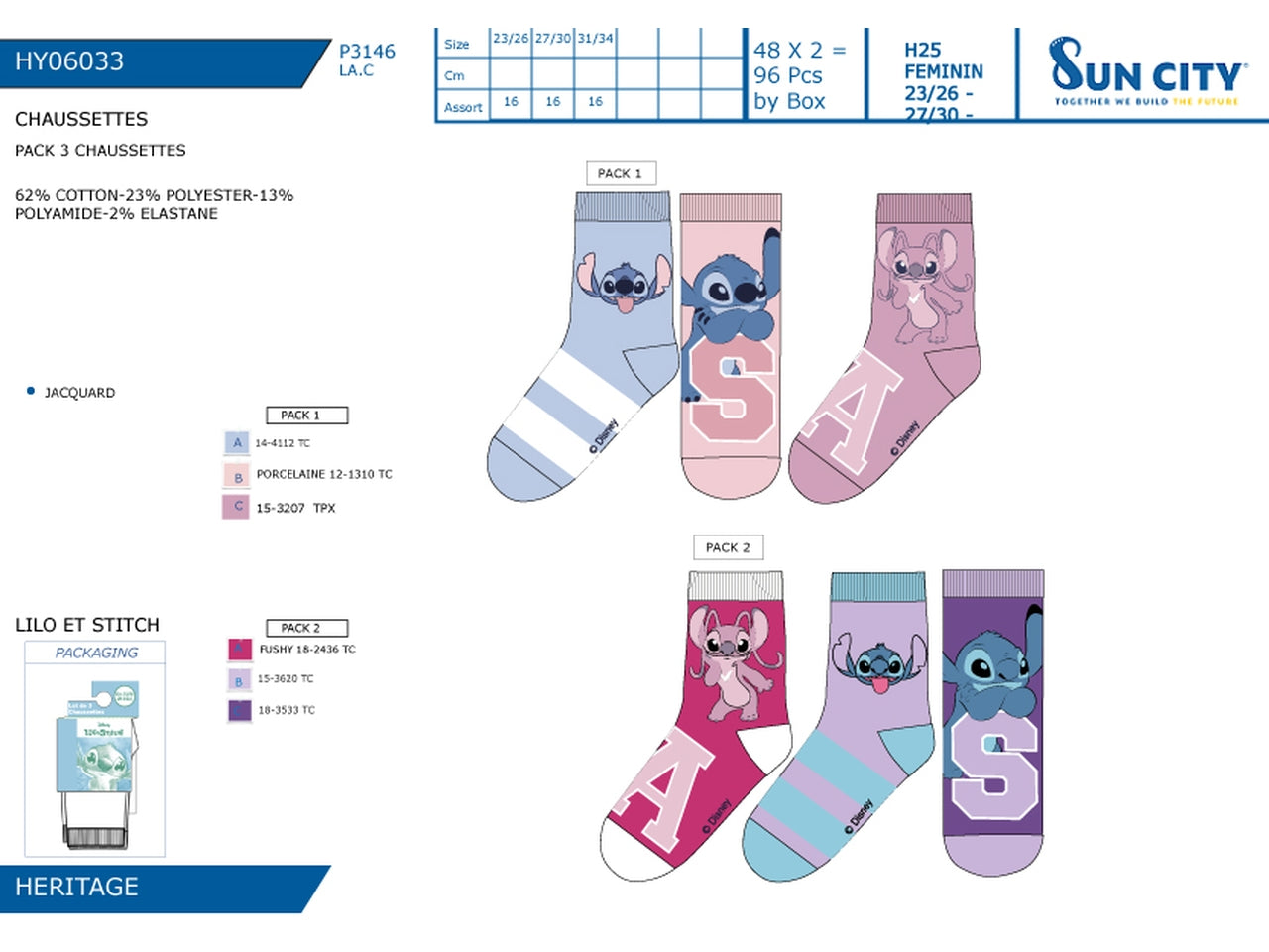 Lilo e stitch calzini dal 23/26 al 31/34 in confezione da 3 pezzi