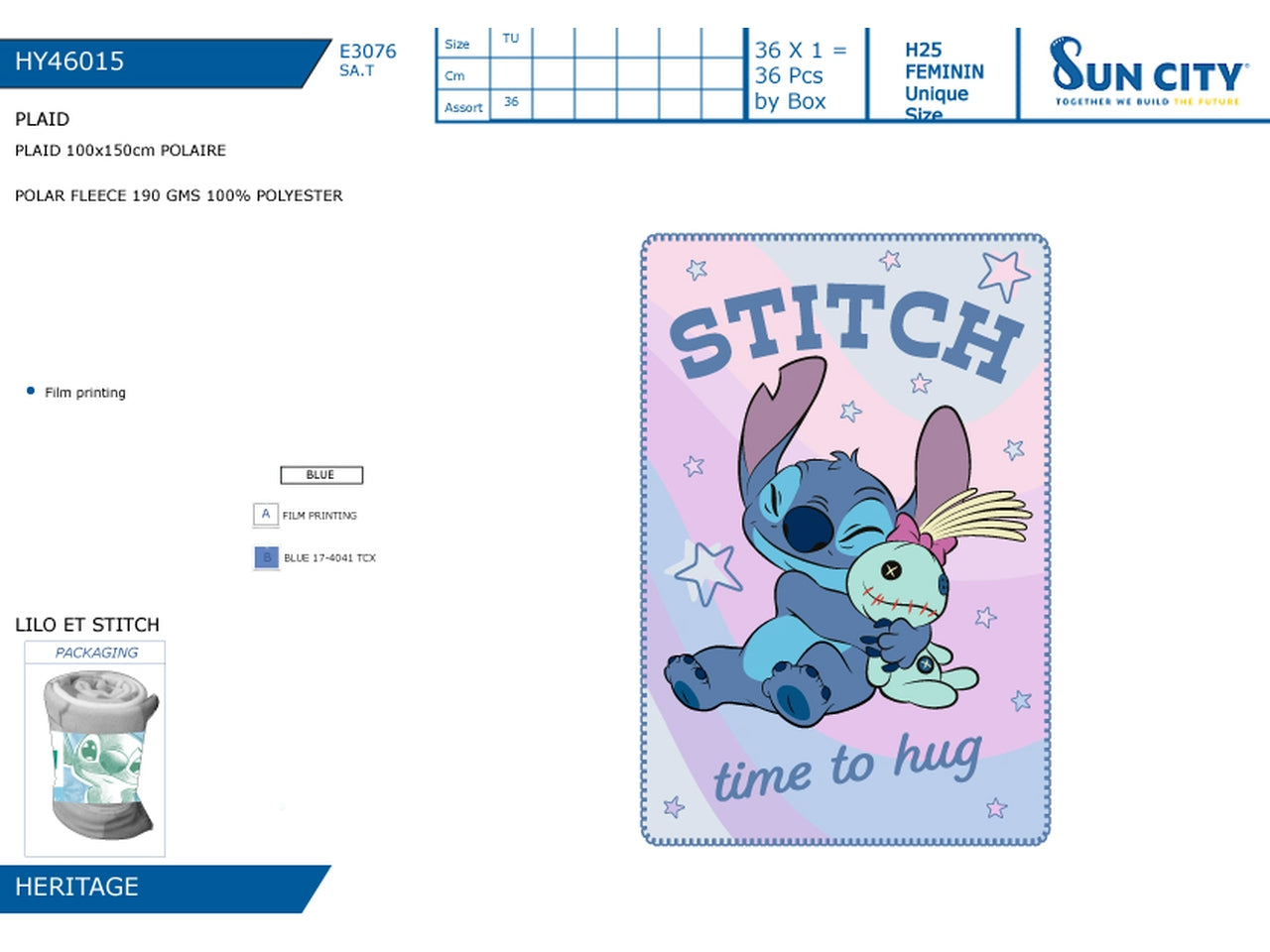 Lilo e stitch plaid 100x150cm