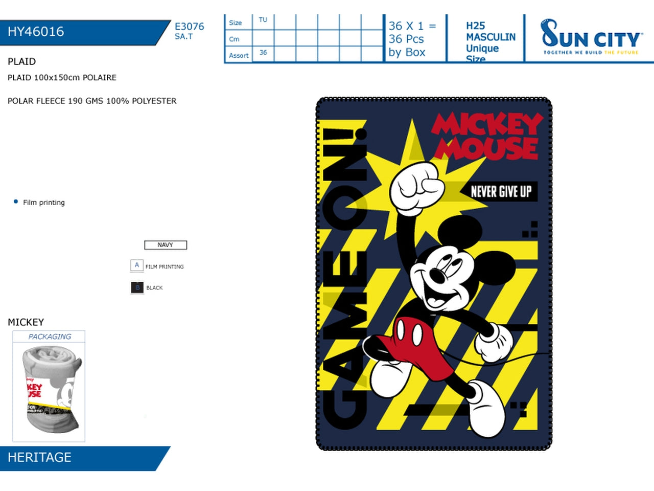 Mickey plaid 100x150cm