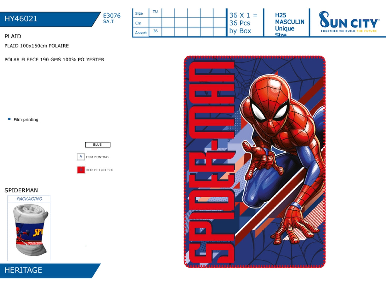 Spiderman plaid 100x150cm