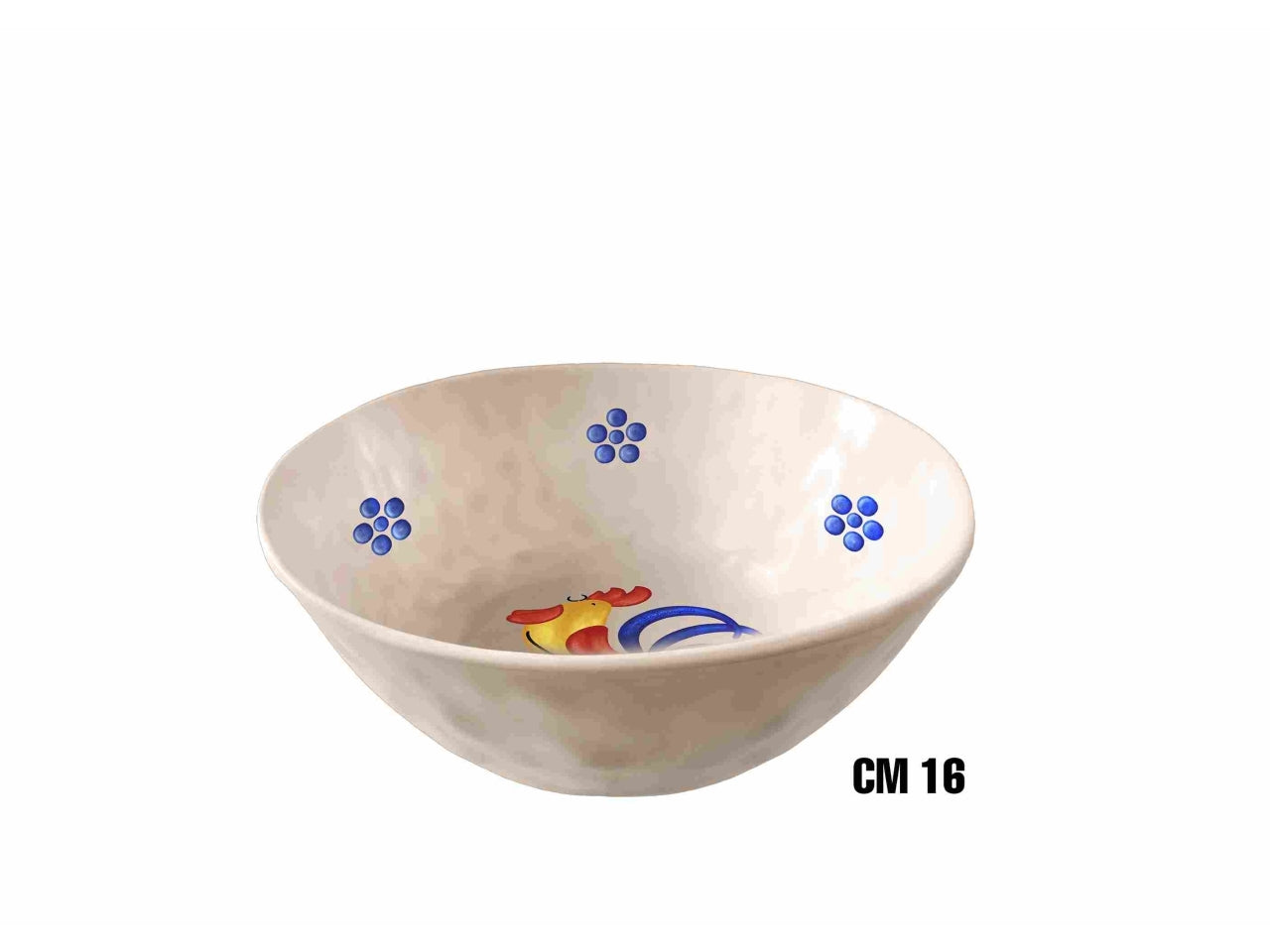 Insalatiera 16,5xh.6,5cm in melamina con decoro gallo