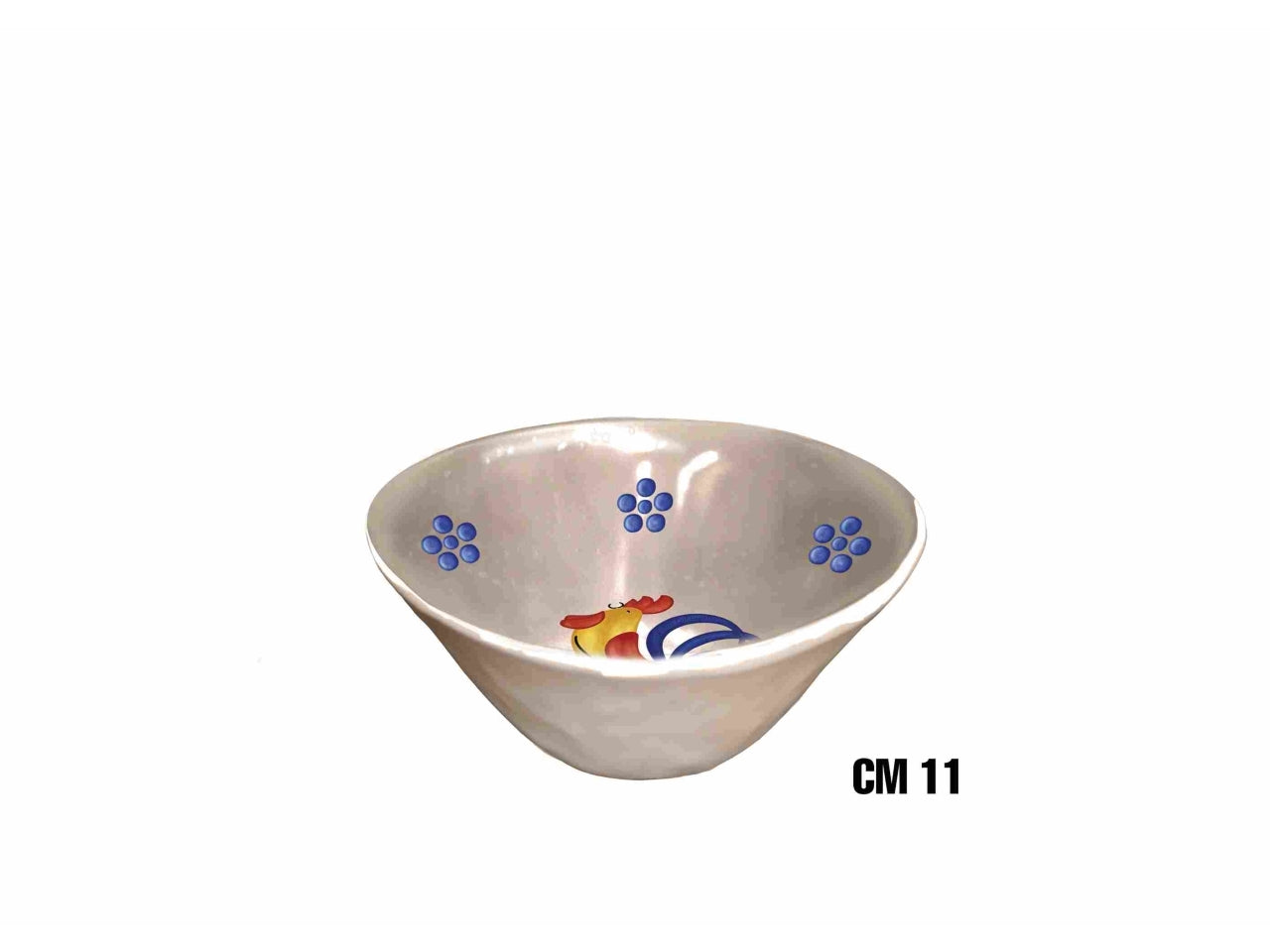 Insalatiera 11xh.6cm in melamina con decoro gallo