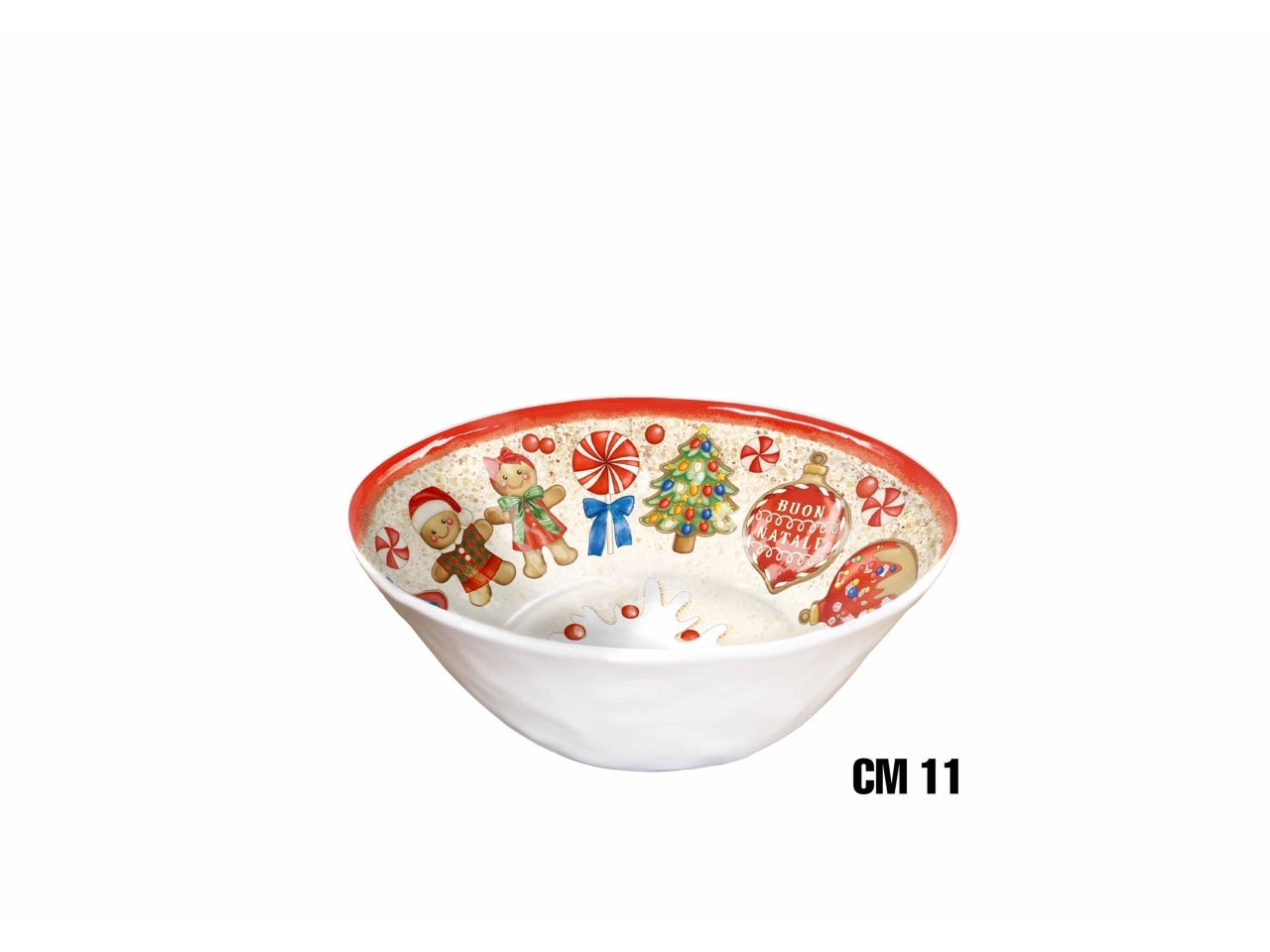 Insalatiera 11xh.6,5cm in melamina decoro marzapane