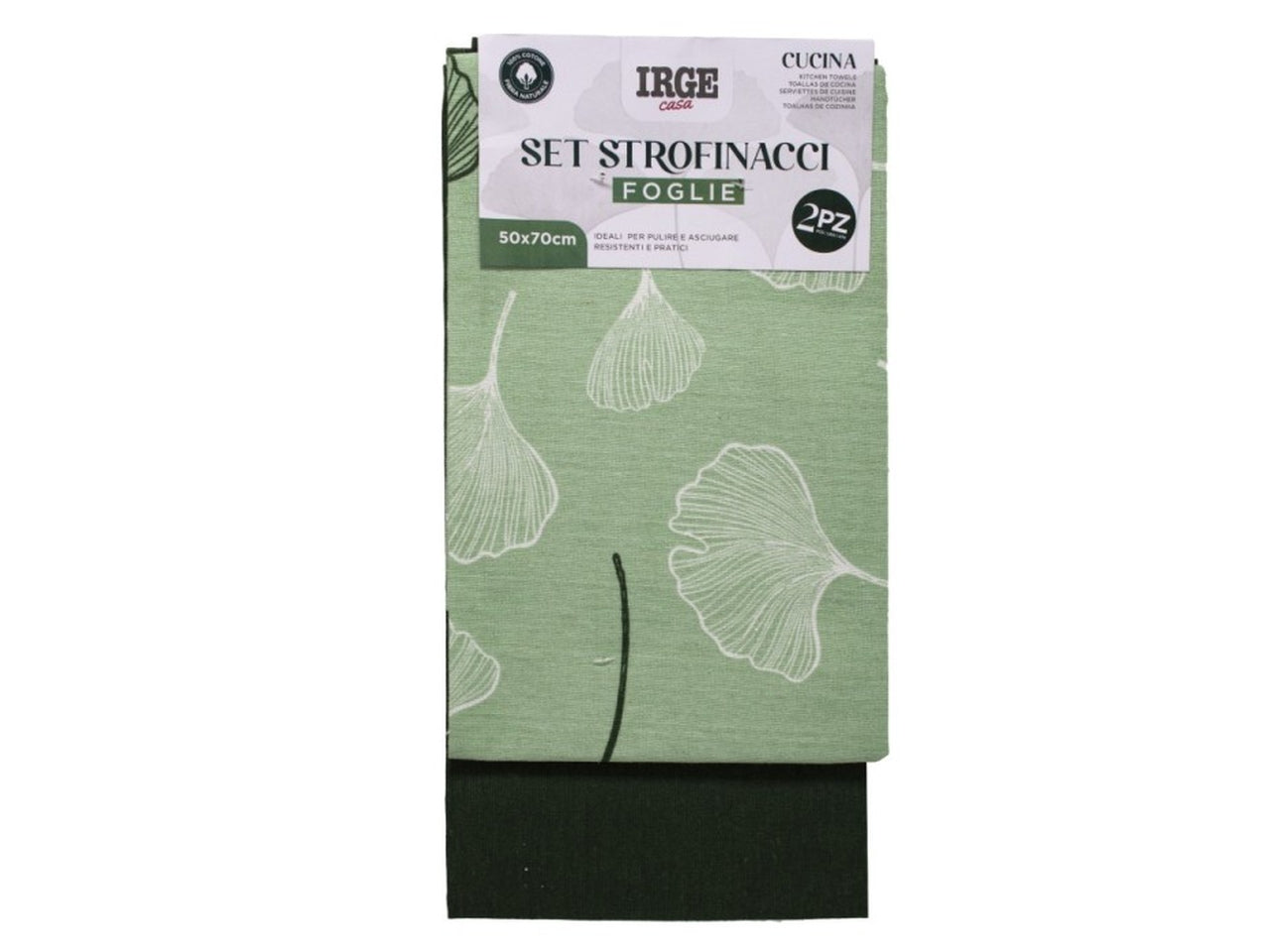 Strofinaccio 50x70cm foglie set da 2 strofinacci