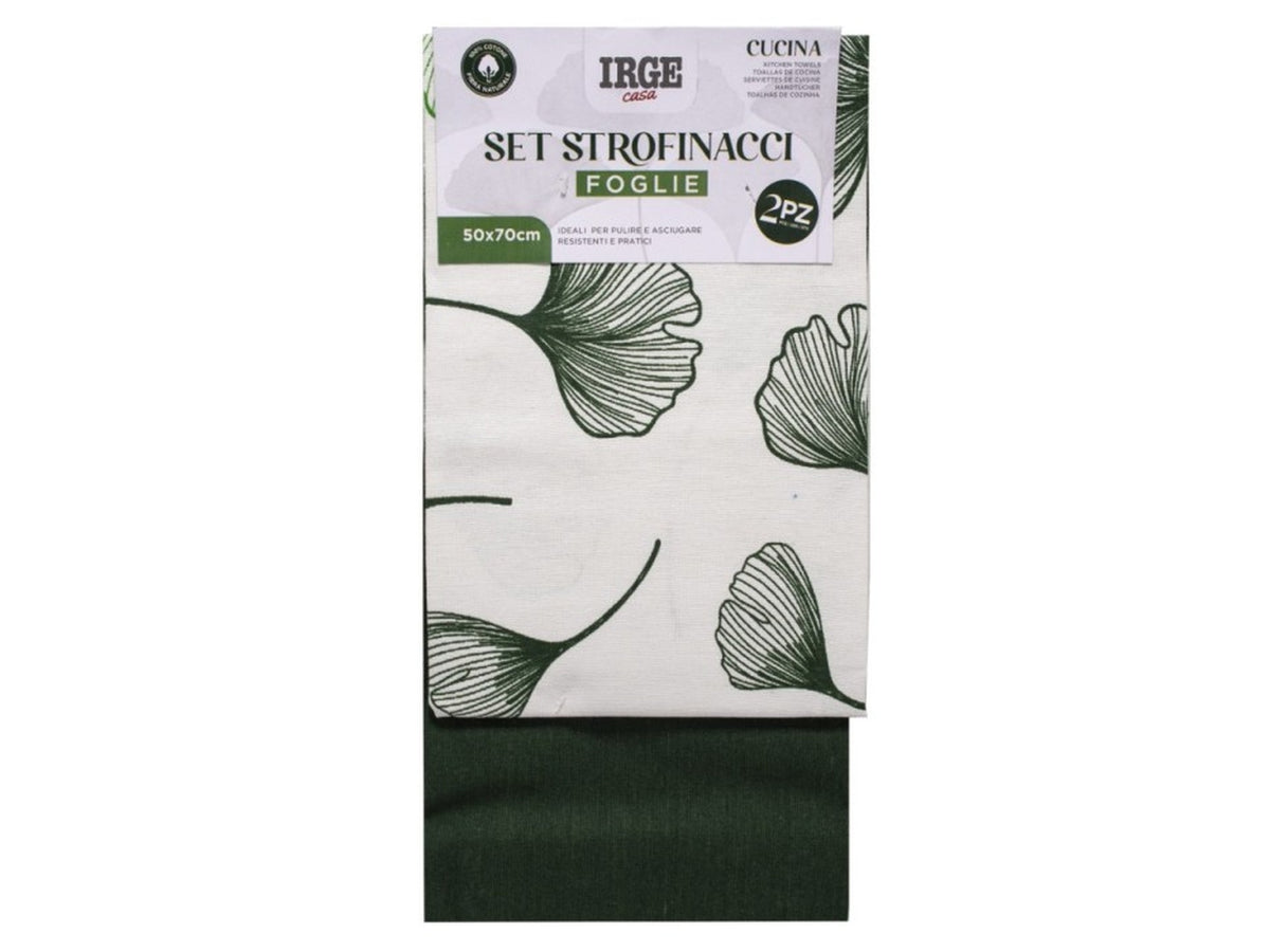 Strofinaccio 50x70cm foglie set da 2 strofinacci