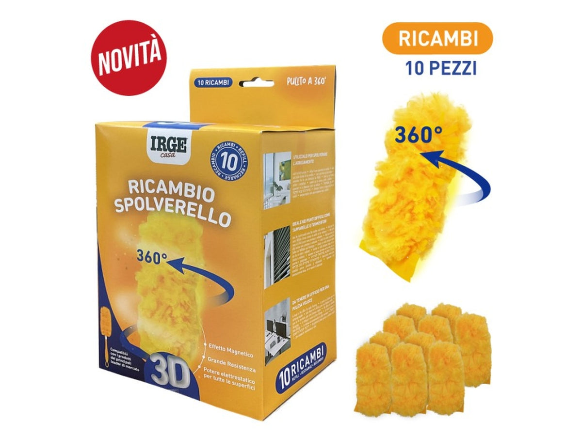 Ricambio piumino spolverello 3d set da 10 pezzi