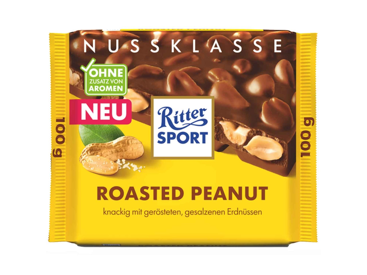 Ritter sport tavoletta 100gr roasted peanut al cioccolato al latte e arachidi tostati