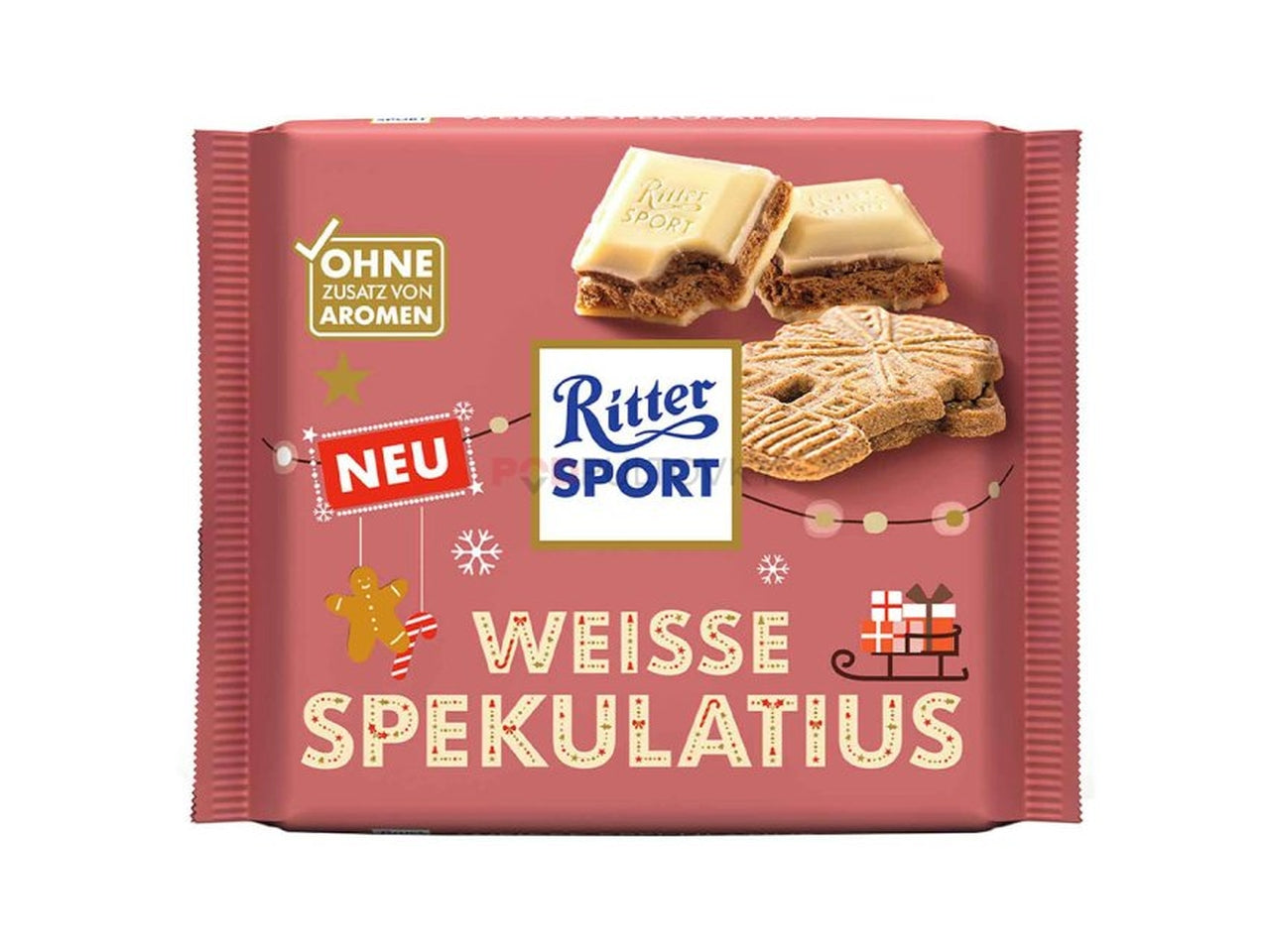 Ritter sport tavoletta 100gr weisse spekulatius, cioccolato bianco ripieno crema, spezie e biscotto al burro speziato