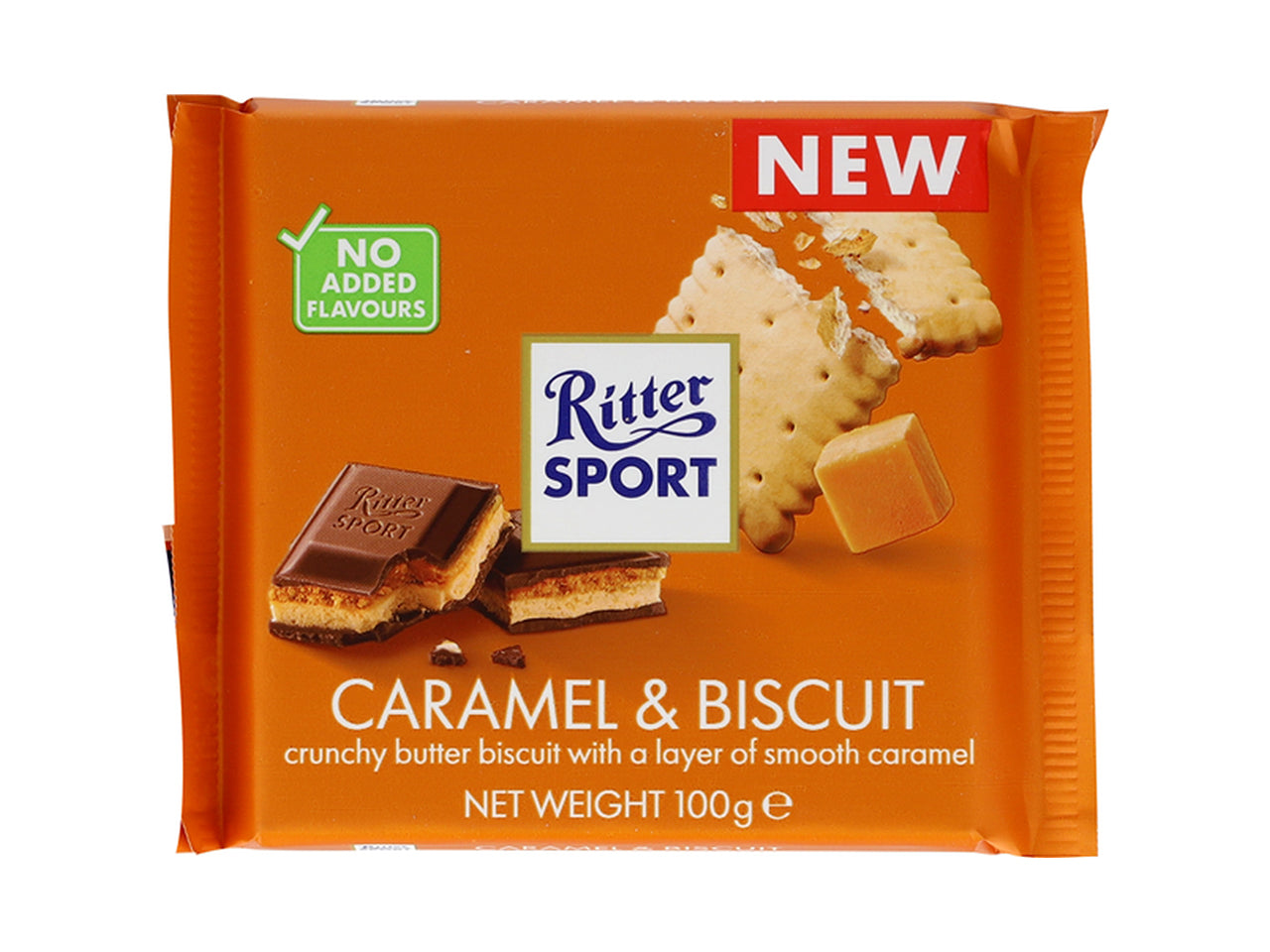 Ritter sport tavoletta 100gr biscotto e caramello