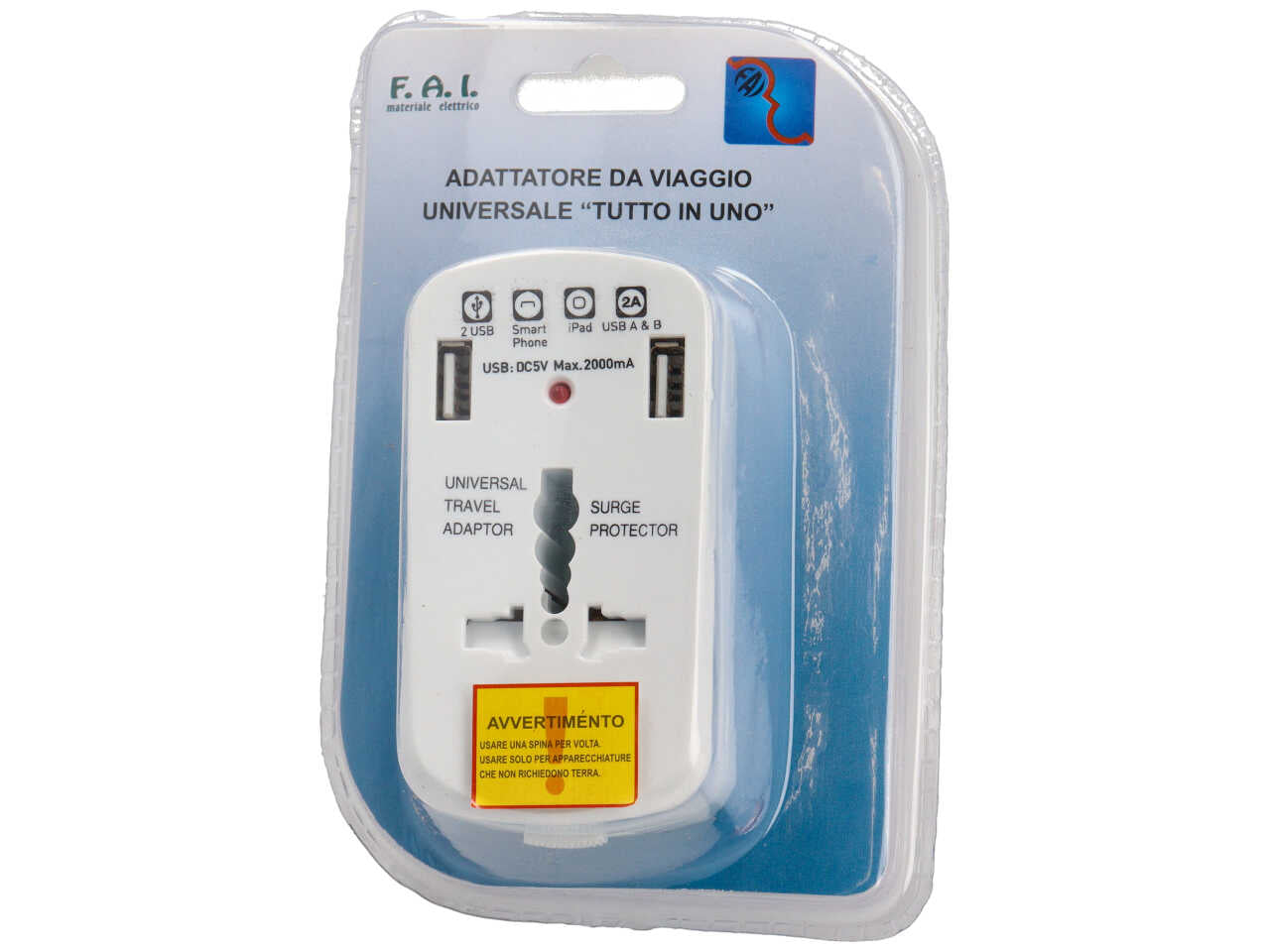 Adattatore Italia vs Estero + 2 USB