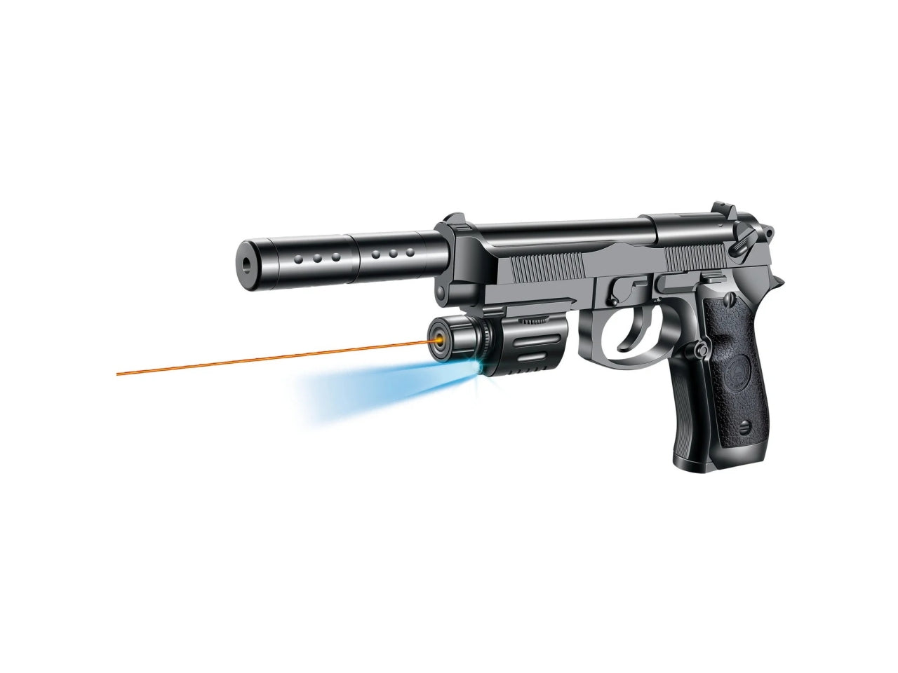 Pistola m19 flash gun c/laser/lu.