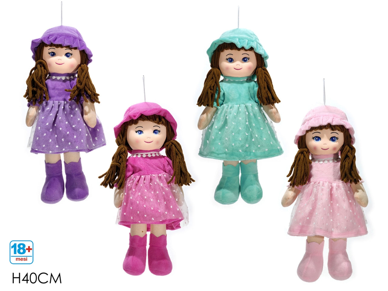 Bambola di pezza 40cm modelli assortiti