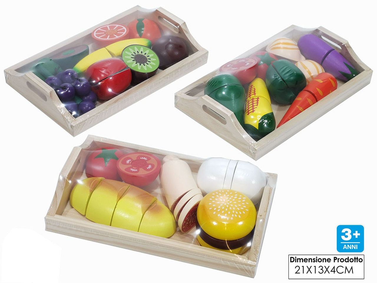 Spuntino in vassoio legno modelli assortiti