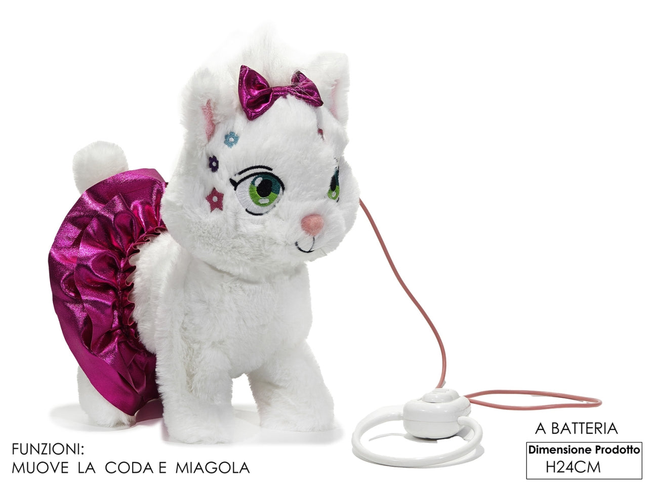 Gatto filoguidato a batteria con movimento e suono