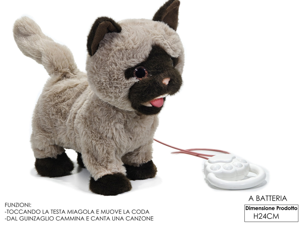 Gatto filoguidato a batteria con movimento e suono